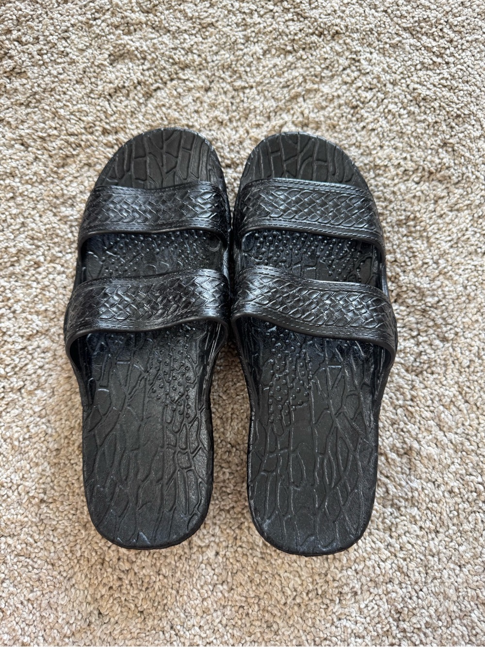 Women’s Black Slide Sandals with Double Straps